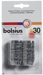 Bolsius kaarsenpassingen blister 30 stuks zilver