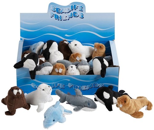 Harlekijn plush sea animals - soft cuddly toy 12 cm - assorted