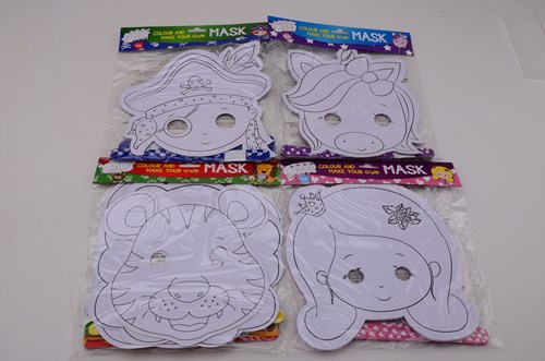 Cardboard princess masks craft set for kids - 4 pieces