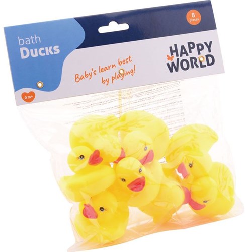 Johntoy bath ducks bath toy 8 pieces in bag Happy World