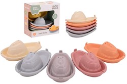 Johntoy bioplastic bath boats Happy World 5 pieces stackable toy