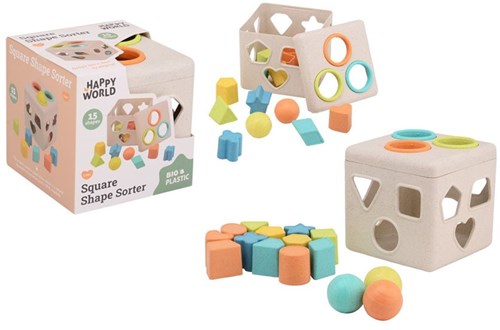 Johntoy shape sorter bio plastic educational toy multi color
