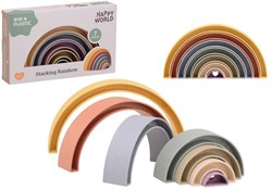Johntoy stacking rainbow bio plastic educational toy multi color