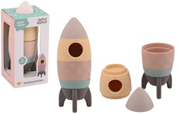 Johntoy silicone stacking rocket educational toy multi color