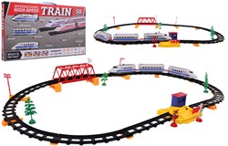 Johntoy high speed train set toy 50-piece electric blue