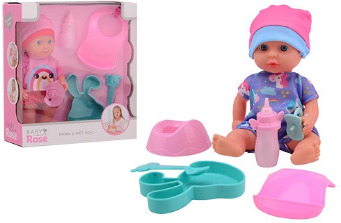 Baby Rose Baby Rose drink and pee doll 20 cm. 27710