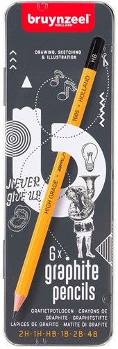 Bruynzeel Bruynzeel 6 graphite pencils in a can 60211006
