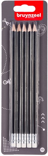 Bruynzeel Bruynzeel 5 HB graphite pencils with eraser