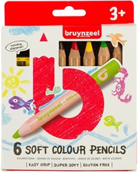 Bruynzeel soft colouring pencils set 6 pieces for kids 3plus