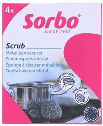 Sorbo metal pan sponge 4 pieces - Extra strong cleaning sponge