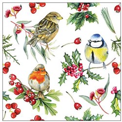 Ambiente napkins winter birds 33cm paper table decoration