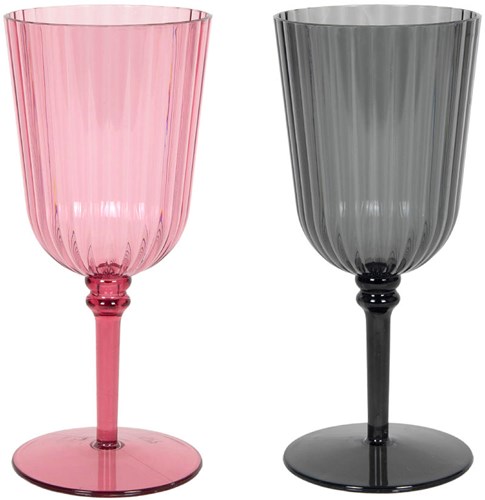 Wine glass plastic assorted 200 ml - camping colorful glass