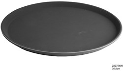 Svenska Living round tray black anti-slip plastic 35.5cm catering