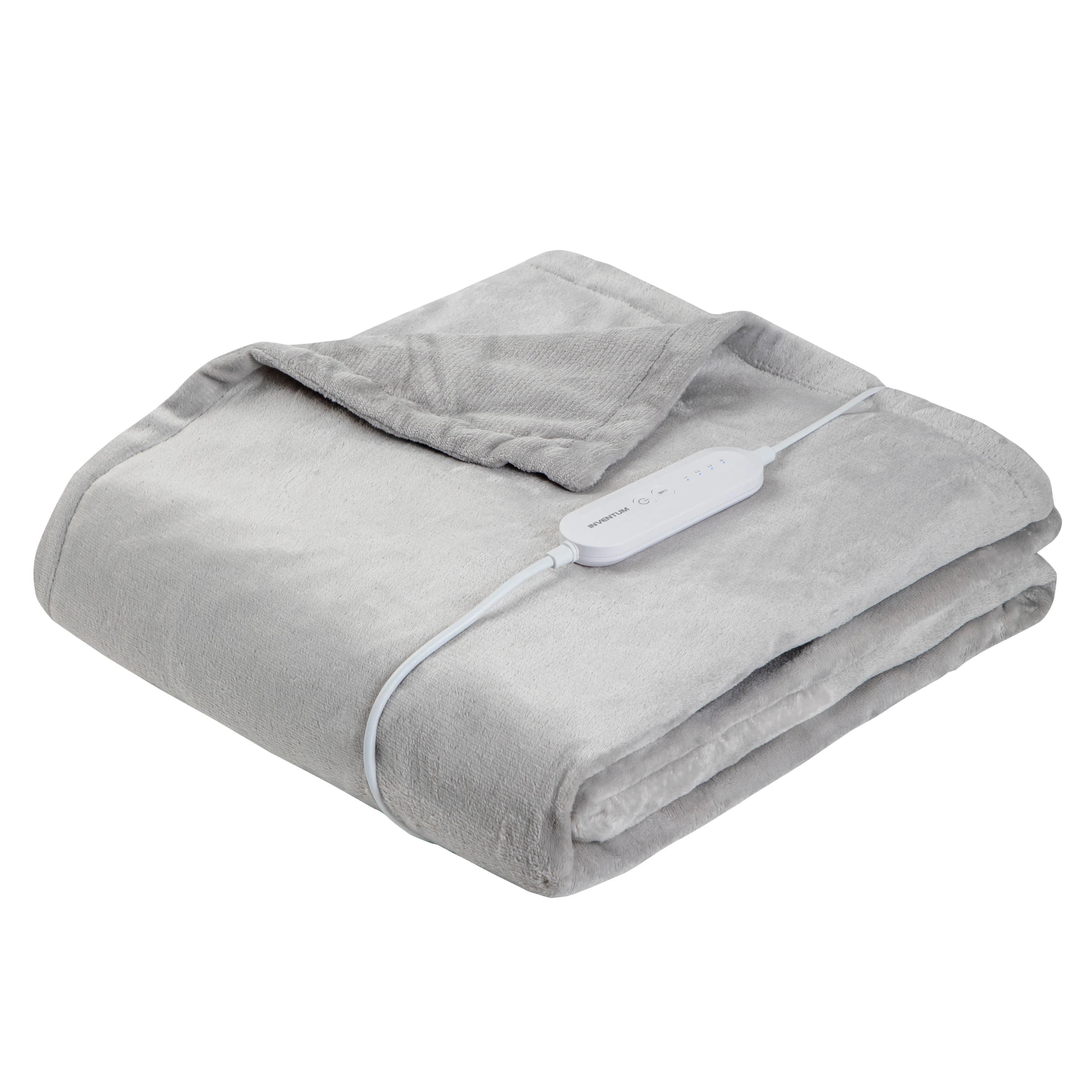 Inventum electric fleece blanket 180x130cm light grey heated throw