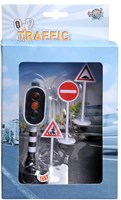 Kids GLOBE traffic light toy with light and 3 road signs 12cm