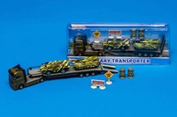 Military transport toy truck with tanks - army playset 24 cm