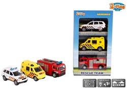 Die-Cast Gift Set emergency vehicles toy cars 3 pieces with light and sound