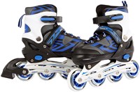 Adjustable inline skates blue black aluminium frame size 35-38 kids skates