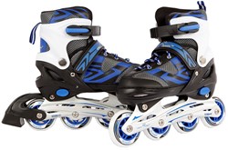Adjustable inline skates blue black aluminium frame size 39-42 kids