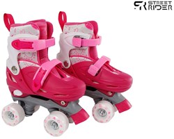 Roller skates pink adjustable aluminium frame size 31-34 kids skates