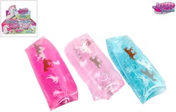 Horse Friends slime toy pink with glitter and charms 13cm