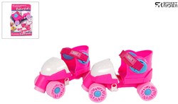 Roller skates pink adjustable aluminium frame size 24-30 kids skates