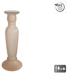 Candle holder vase Anadir matte beige glass decoration 9x9x22cm toy