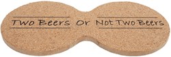 Coaster glass cork set - Two beers - 19x9.5x0.6cm - 4 pieces