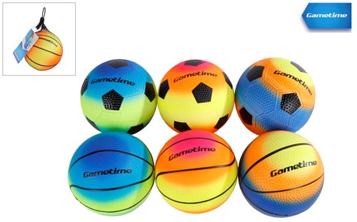 Football basketball toy ball plastic in net 10cm multicolour