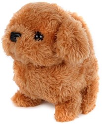 Interactive plush walking dog brown 15.5cm toy puppy
