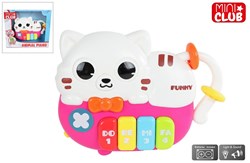 Animal piano cat toy with light and sound 15cm musical fun