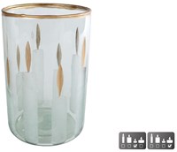 Glass tealight holder candle holder multicolor 10x10x15cm decoration