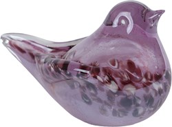 Van Manen glass sculpture bird purple decoration 13x7.5x8cm