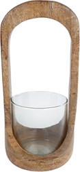 Van Manen tealight holder glass decor natural mango 27cm