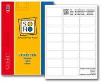Soho labels A4 sticker sheets self-adhesive 240 pieces white labels