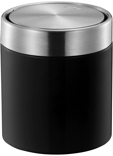 EKO tabletop waste bin trash can 1.5 liter matte black stainless steel