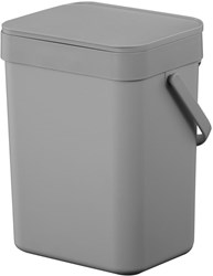 EKO waste bin 5 liter grey - plastic kitchen trash can