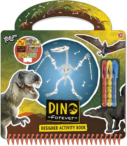 Totum dino activity book craft drawing stickers glitter gel pens kids