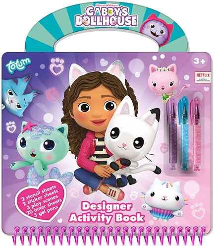 Totum Gabby's Dollhouse creative designer activity book with stickers and stencils