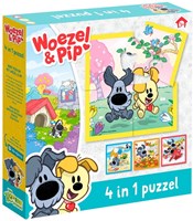 Bambolino Toys puzzle Woezel & Pip 4 in 1 educational cardboard kids puzzle