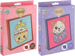 Moxy Diamond painting velvet met frame 15x15cm assorti