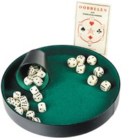 Pokerpiste dice tray plastic and fabric green felt 26 cm