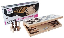 Longfield Games chess backgammon wooden foldable board game