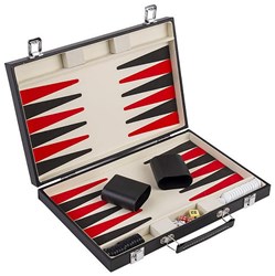 Backgammon travel game case black strategic board game portable