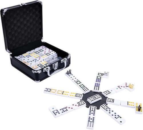 Engelhart Games Domino Mexican Train Double 12 Luxury Aluminium Case-3