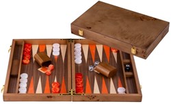 Engelhart Games backgammon wooden game 15 inch orange maple luxury