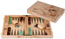 Engelhart Games backgammon luxury wooden game 18 inch green brown