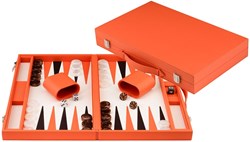 Engelhart Games Backgammon game 18 inch orange luxury case