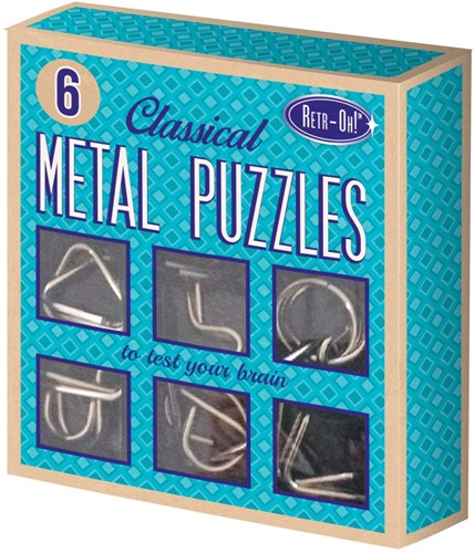 Retr-Oh 6 metal brain puzzles / iq puzzle / brain teasers games for adults & children