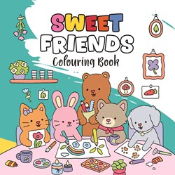 Twisk coloring book Happy Friends Cozy 12 pack relaxing creative fun Harlekijn Cozy 1: Kleurboek Happy Friends 